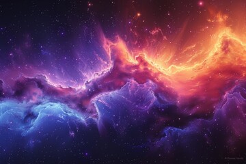 Obraz na płótnie Canvas Cosmic energy: abstract space nebula artwork
