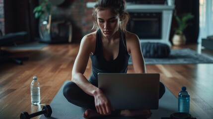 Woman Preparing for Home Workout