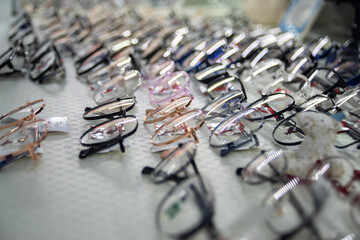 Eyeglasses in optical shop,Glasses Optical Shop display, Numbers of eye glass frames