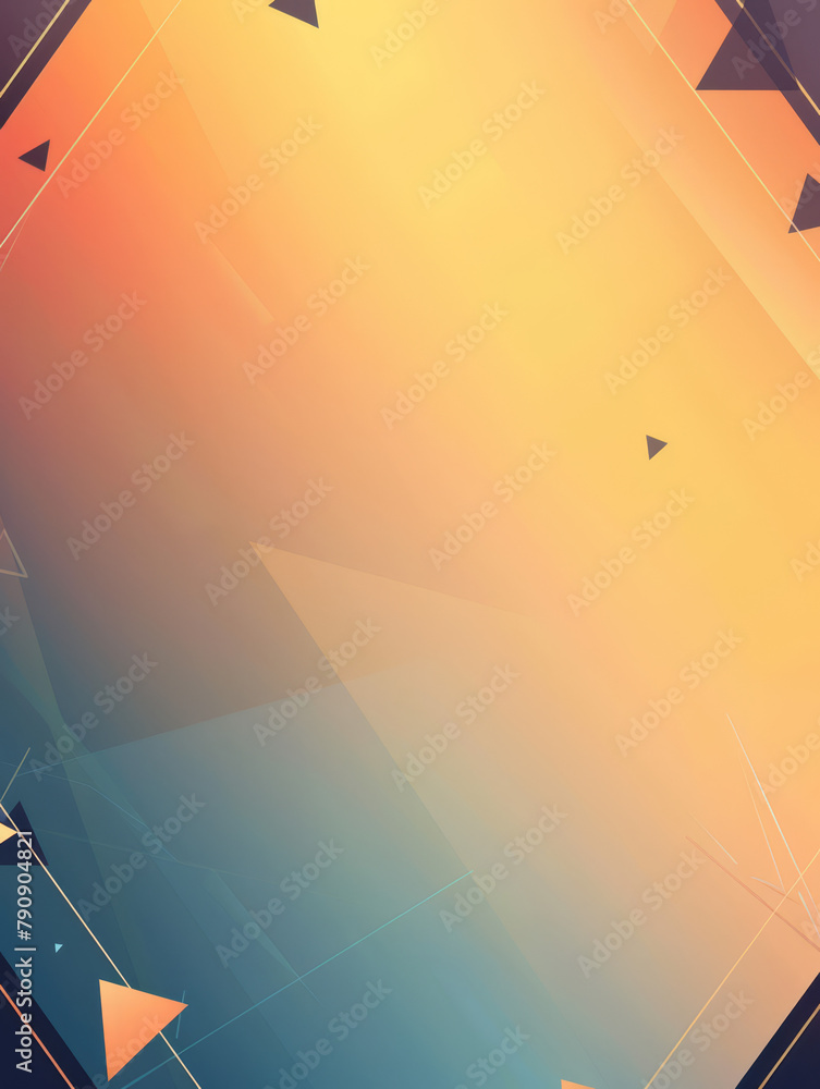 Canvas Prints Abstract yellow to orange gradient with triangles.