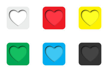 Heart icon set. Vector illustration.