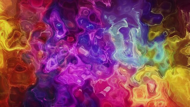 Abstract multicolor motion background with shapes and waving lines, seamless loop, 4k