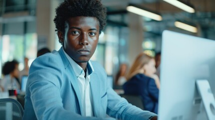 Obraz premium Professional Man at Modern Workplace