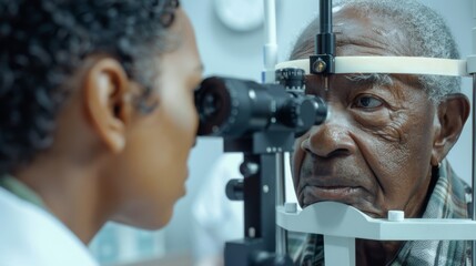 Elderly Patient at Eye Examination
