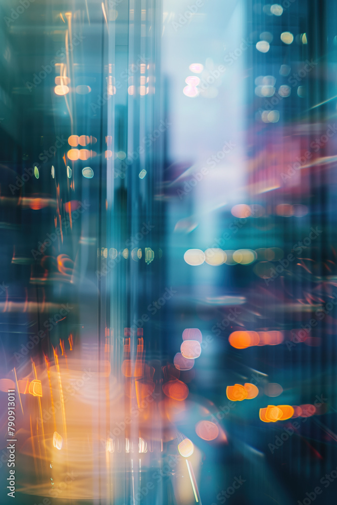 Poster Abstract background with reflections and caustics. Hi-tech. Futuristic background image. Created with Generative AI technology.
