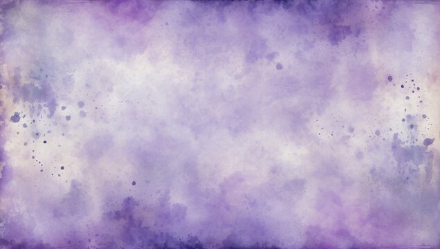 Lavender Background with Vintage Grunge Texture and Watercolor Paint Marks.