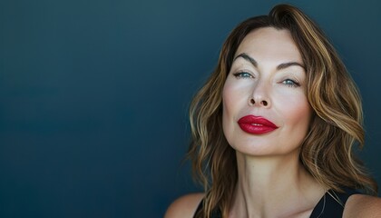 Confident Woman with Bold Red Lips