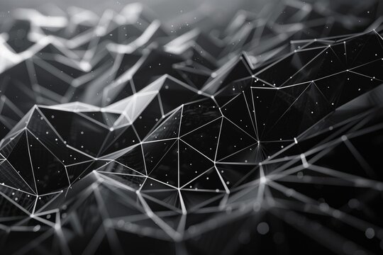 abstract 3d black polygonal wireframe mesh background