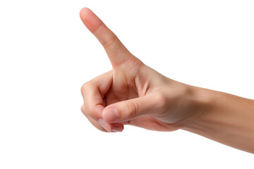 A hand making a finger heart sign with index finger and thumb, isolated on transparent background, png file