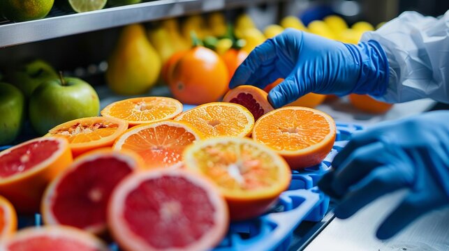 Fruit inspection in lab precise slicing