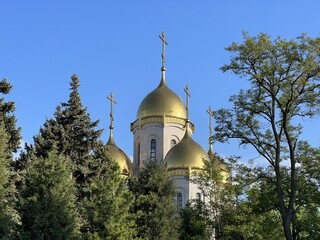 Russia, May 2023 Volgograd, view of the Church of All Saints on Mamayev Kurgan.