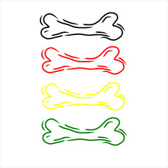 Bone icon set.Vector design illustrations.