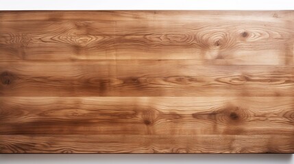 Wooden Tabletop Isolated on White Background

