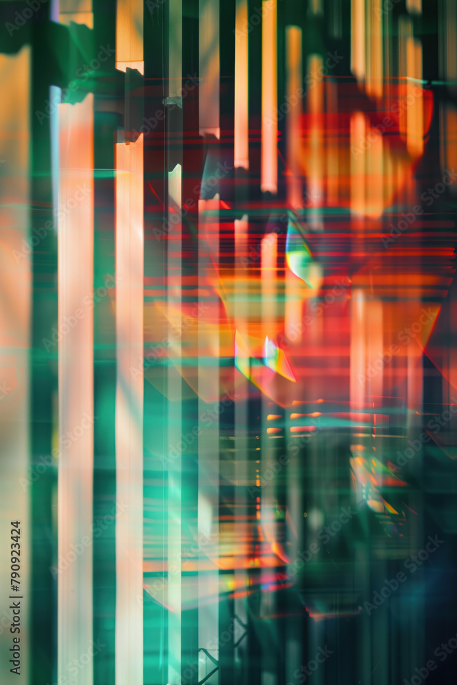 Poster Abstract background with reflections and caustics. Hi-tech. Futuristic background image. Created with Generative AI technology.