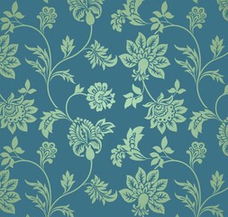 Colorful wedding card design, paisley floral pattern , India	