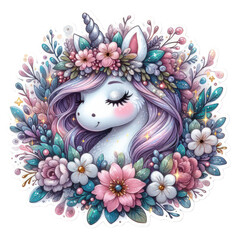 unicorn cute easter sticker
