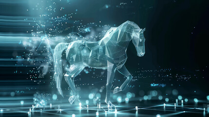 Obraz na płótnie Canvas digital horse. Artificial intelligence concept. virtual reality