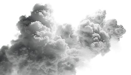 Weather dynamic special effect 3D rendering on transparent background Wonder monochrome clouds. Atmospheric phenomena