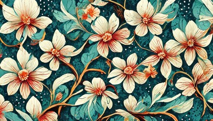 seamless pattern with flowers texture