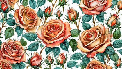 seamless background with roses texture