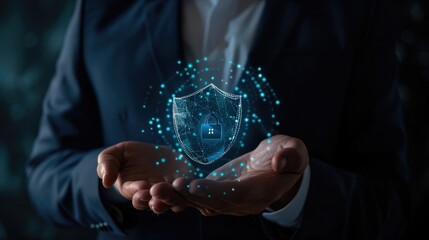 Cybersecurity and data networking protection, secure connection and secure network concept , Ai generated for ads