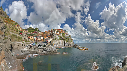 Naklejka premium Chinque Terra, Italy, Generative AI