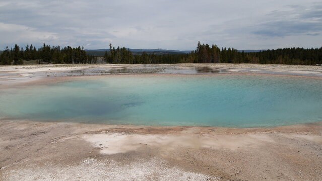 Grand prismatic spring park in a national park