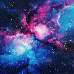 Obraz na płótnie Canvas Radiant Cosmos A Symphony in Pink and Blue
