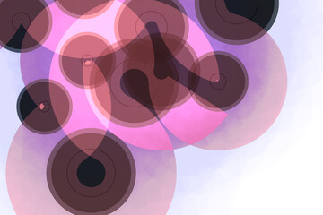Abstrakte Kunst - Hintergrund mit Punkten und Schlangenlinien in verführerischen Farben und sinnlichen Kurven mit sanften Verläufen auf einem transparenten Hintergrund
