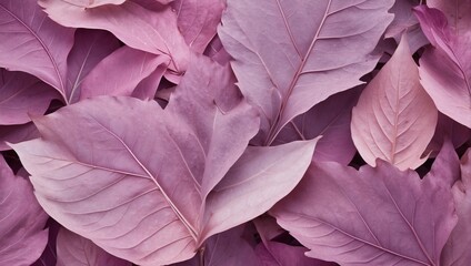 Nature's Canvas, Abstract Leaf Texture Background, Illuminated in Soft Pink and Mauve Tones.