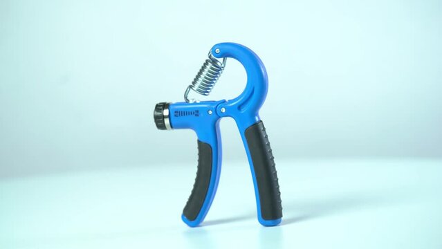 Gym Hand Gripper 360 degree video isolated on White Background