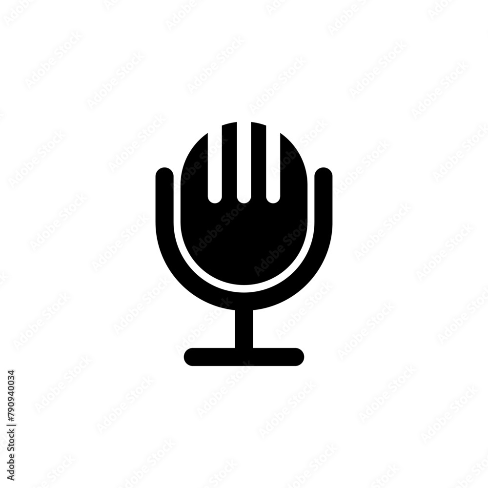 Poster microphone flat vector icon. simple solid symbol isolated on white background