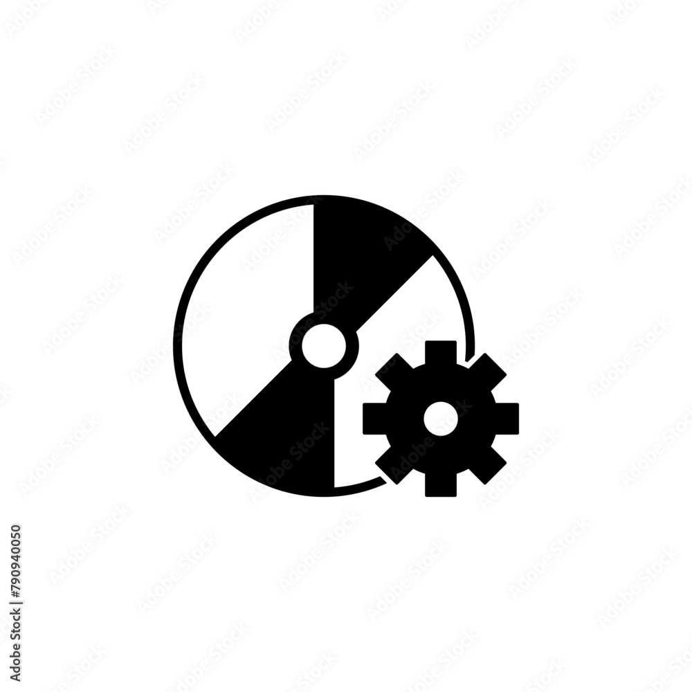 Poster disc setting flat vector icon. simple solid symbol isolated on white background
