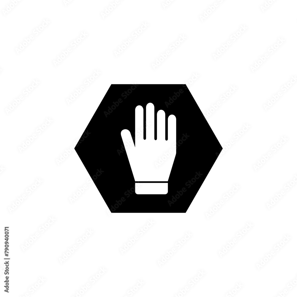 Poster do not enter stop hand flat vector icon. simple solid symbol isolated on white background. do not en