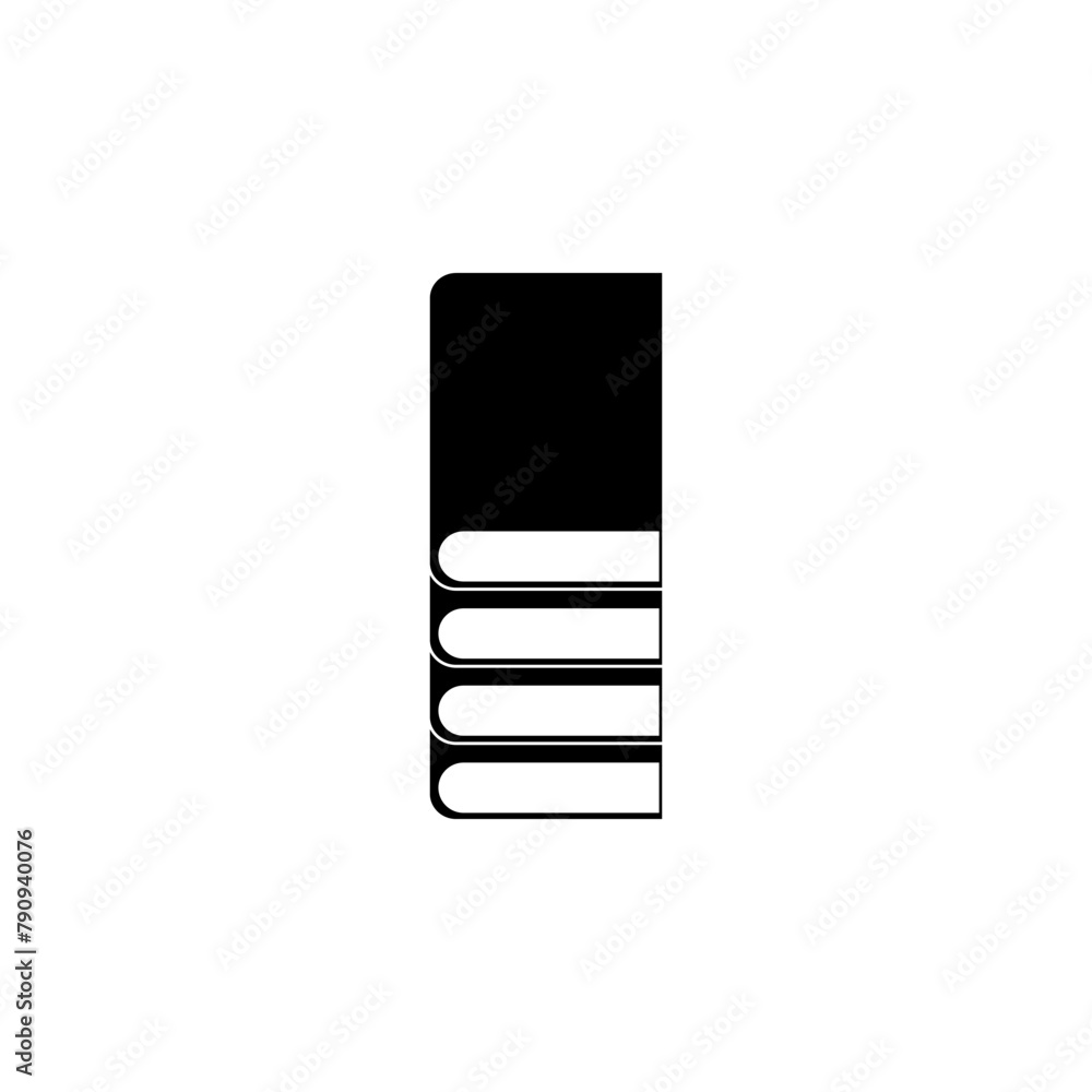 Poster book stack flat vector icon. simple solid symbol isolated on white background. book stack sign desig
