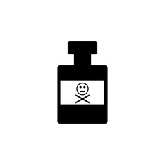 Glass Poison Bottle flat vector icon. Simple solid symbol isolated on white background