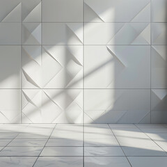 흰 타일 벽과 바닥