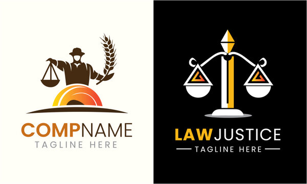Law firm justice attorney judge court icon symbol logo design sample element