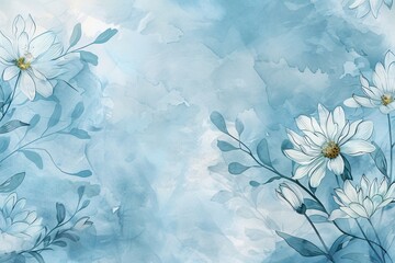 Fototapeta na wymiar Botanical Watercolor Illustration Background