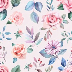 Botanical Watercolor Illustration Background
