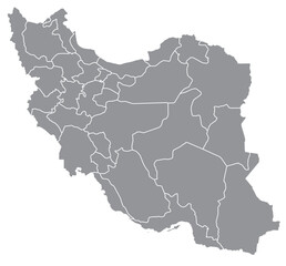 Obraz premium Outline of the map of Iran with regions