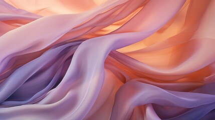 Soft layers of lavender and peach, resembling the delicate folds of a silk scarf catching the morning light.