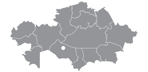 Fototapeta premium Outline of the map of Kazakhstan with regions