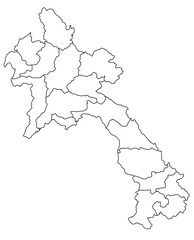 Outline of the map of Laos with regions