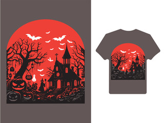 Happy Halloween t-shirt design vector image.