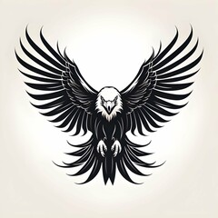 eagle with wings logo vector 