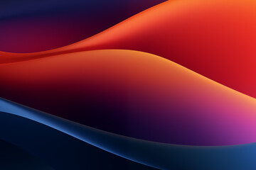 Abstract red and blue wavy design with gradient shading and smooth curves - obrazy, fototapety, plakaty