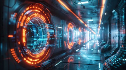 Fototapeta premium Craft a visual narrative of a futuristic bank