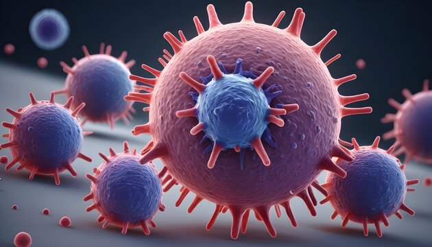 Monocyte immune system defense cells- 3D Rendering