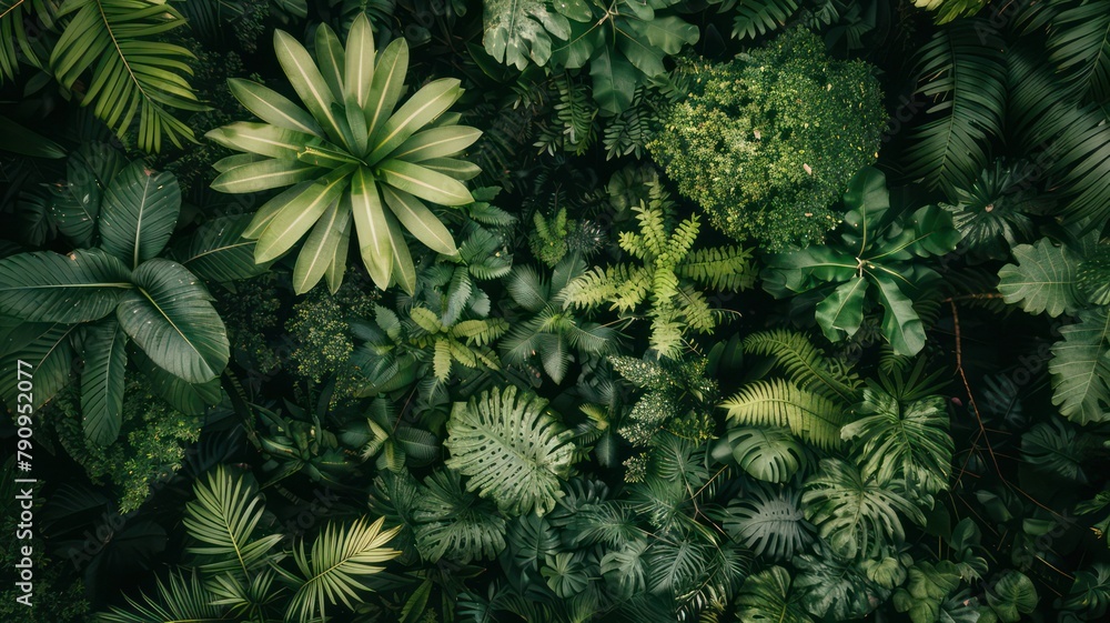 Poster aerial view of a rainforest canopy created with generative ai
